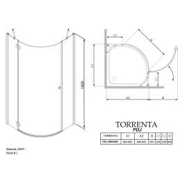 Душевой уголок Radaway Torrenta PDJ 90 L прозрачное стекло